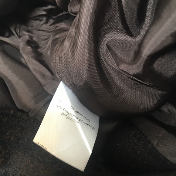 Akris textured wool plaid blazer brown and black size 14 - Picture 8 of 8